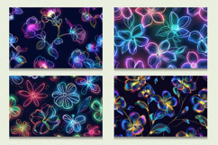Cute Neon Blooming Flowers Cutting Boards sublimation Design Product Image 2