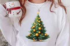 Watercolor Christmas tree clipart, Christmas tree Clipart Product Image 2