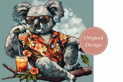 Funny Koala Tumbler Wrap, Tropical Tumbler Sublimation Product Image 2