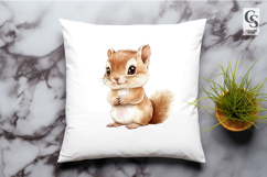 Cute Chipmunk Watercolor Woodland Animal Clipart PNG Product Image 2