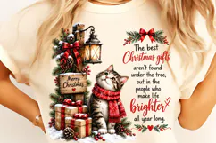Cozy Christmas Cat PNG, Sleeping Kitty PNG, Funny Christmas Product Image 2