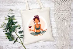 Cartoon Yoga Illustration, Wine Yoga Sublimation, Yoga PNG Product Image 2