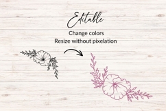 Hand Drawn Poppy Floral Corner SVG Product Image 2