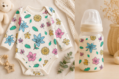 Cute Flowers Seamless Pattern PNG Product Image 2