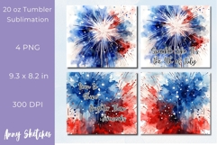 4th of July fireworks Tumbler Wrap PNG 20 oz Skinny Tumbler Product Image 2