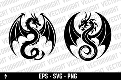 Vector logo of a fierce flying dragon with large wings Product Image 2