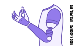 Purple Prosthetic Arm Icon Product Image 1