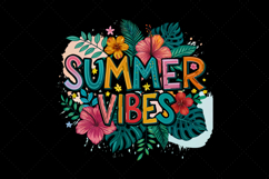 Colorful Tropical Summer Vibes PNG, Sublimation Design Product Image 2