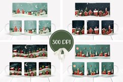 Christmas Village Mug Design, Winter Houses Mug Wrap Product Image 2