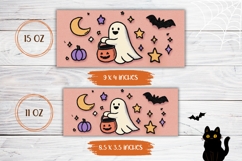 Halloween Bats Mug Wrap, Cartoon Ghost Mug Template Product Image 2