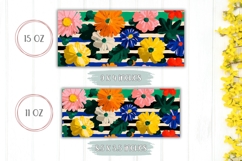 Pop Art Flowers Mug Wrap Design, Floral Mug Sublimation PNG Product Image 2