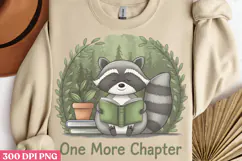 One more chapter PNG, Funny Raccoon Sublimation PNG Product Image 3
