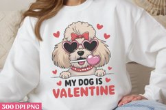 Dog Is My Valentine PNG, Coquette Valentines Day Sublimati Product Image 1