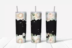 Watercolor roses gold Skinny tumbler wrap design Product Image 3