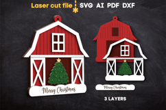 Barn Christmas Tree Toy SVG laser cut files for Glowforge Product Image 2