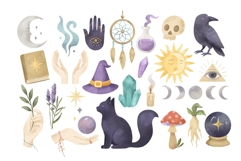 Magic aesthetic witches clipart Product Image 2