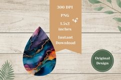 Colorful Marble Teardrop Earring, Marble Earring Sublimation Product Image 2