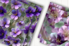Purple Blossom Floral Digital Paper Product Image 2