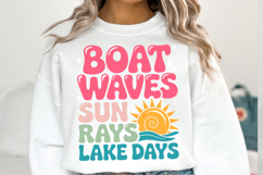 Boat waves sun rays lake days svg | Shirt Svg Product Image 1