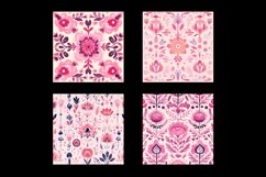 Pink Folk Art Digital Paper Patterns Product Image 2