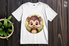 Cute Hedgehog With Donut Cartoon Clipart Sublimation PNG Product Image 2