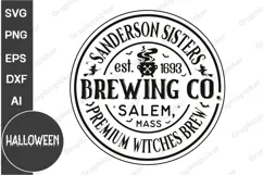 Farmhouse Halloween PNG SVG | Halloween Round Sign SVG Product Image 1