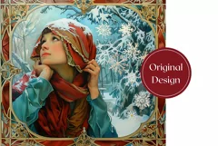 Art Christmas Tumbler Design, Winter Forest Tumbler PNG Product Image 2