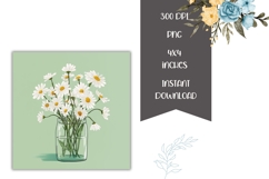 Summer Flowers Square Coasters, Floral Square Coaster Design Product Image 2