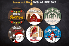 Christmas Round Signs SVG laser cut files for Glowforge Product Image 2