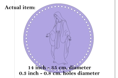 Basket base round with virgin Mary engraving laser cut file Product Image 2