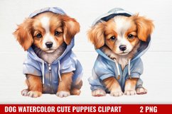 Watercolor Cute Puppies Clipart, Christmas Dog Art Product Image 1