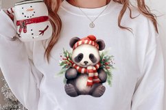 Panda Christmas Sublimation Clipart, Panda Christmas Clipart Product Image 2