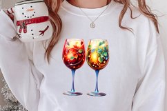 Christmas Wine Cup Sublimation Clipart Product Image 2