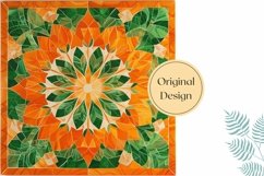 Floral Pillow Case Design, Geometric Pillow Sublimation PNG Product Image 2