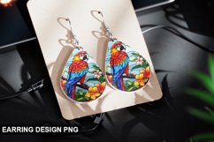 Stained Glass Macaw flowers Earring Design Product Image 1