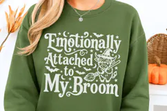 Emotionally Attached To My Broom Svg, Halloween Witch Svg. Product Image 3