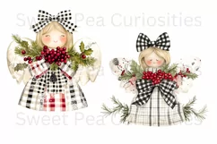 Christmas, Angels, Ephemera, PNG, watercolor, Clipart Product Image 2