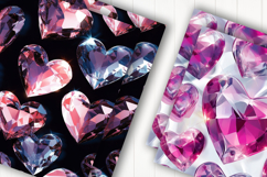Purple Crystal Gem Heart Digital Paper Product Image 2