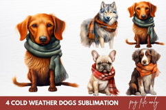 Christmas Cold Weather Dogs Sublimation Clipart Product Image 1