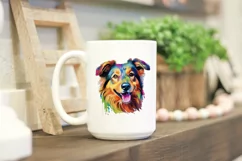 Colorful Dog Face SVG, Colorful Dog Portrait Clipart png Product Image 2