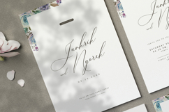 minimalist wedding card invitation with rose and hydrangea Product Image 2