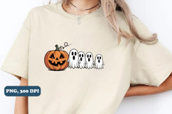 Halloween Pumpkin Chasing Ghost Png, Sublimation png design Product Image 2
