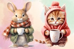 Christmas Animals Coffee Sublimation Clipart, Christmas PNG Product Image 3