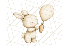 Spring Bunnies PNG Watercolor Bunny Clipart, Pastel Easter Product Image 2