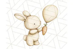 Spring Bunnies PNG Watercolor Bunny Clipart, Pastel Easter Product Image 2