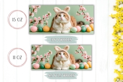 Funny Easter Cat Mug Wrap, Easter Eggs Mug Design Product Image 2