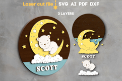 Bear Baby Name Sign SVG laser cut file for Glowforge Product Image 2