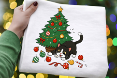 Christmas Cat PNG Clipart, Tuxedo Cat Christmas Tree Product Image 4