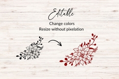 Hand Drawn Poinsettia Corner SVG Product Image 2