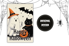 Ghost Garden Flag Design, Doodle Halloween Garden Flag Product Image 2
